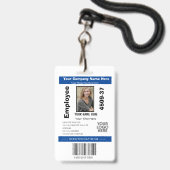 Badge Carte d'identité photo de l'employé moderne Logo Q (Front with Lanyard)