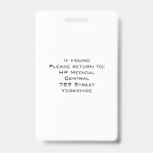 Badge Carte d'identité photo de l'employé moderne Logo Q (Back)