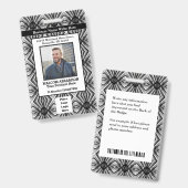 Badge Carte d'identité Photo de l'employé Nom Logo Barre (Avant & arrière)