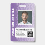 Badge Carte d'identité photo de l'employé - tribal moder (Avant)