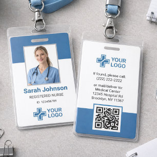 Badge Carte d'identité photo de travailleur de la santé