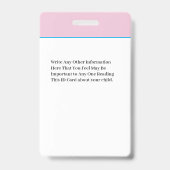 Badge Carte d'identité photo d'un enfant garçon fille (Back)