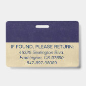 Badge Carte d'identité photo Medica Bleus foncés (Arrière)