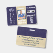 Badge Carte d'identité photo Medica Bleus foncés (Avant & arrière)