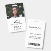 Badge Carte d'identité photo personnalisée de l'employé  (Front & Back)