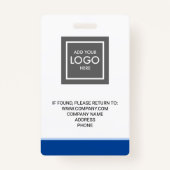 Badge Carte d'identité photo personnalisée de l'employé (Dos)