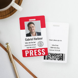 Badge Carte d'identité photo personnalisée et Logo Journ