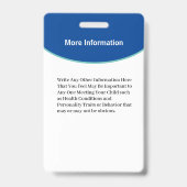 Badge Carte d'identité photo pour bébé garçon fille pers (Back)