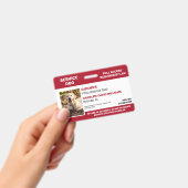 Badge Carte d'identité photo pour chien de service blanc (Manuel / portable)