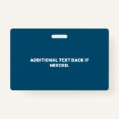 Badge Carte d'identité photo pour chien de service bleu (Dos)