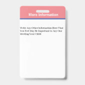 Badge Carte d'identité photo pour enfant garçon fille en (Back)