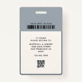 Badge Carte d'identité photo professionnelle personnalis (Dos)