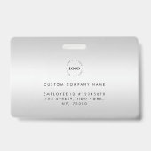 Badge Carte d'identité photo Silver Grey avec logo et te (Arrière)