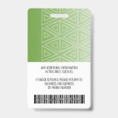 Badge Carte d'identité photographique de l'employé - tri (Arrière)