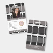 Badge Carte d'identité plaid pour enseignant à domicile (Avant & arrière)