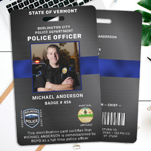 Badge Carte d'identité policière personnalisée pour les
