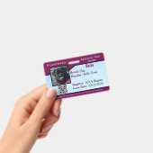 Badge Carte d'identité pour chien de service bleu/violet (Manuel / portable)