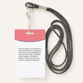 Badge Carte d'identité pour enfant garçon fille allergie (Derrière avec lanière)