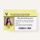 Badge Carte d'identité pour enfants élèves École (Devant)