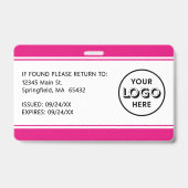 Badge Carte d'identité professionnelle à code-barres ave (Arrière)