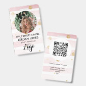 Badge carte d'identité professionnelle à logo personnali (Avant & arrière)