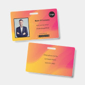 Badge Carte d'identité professionnelle abstraite arc-en- (Avant & arrière)