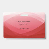 Badge Carte d'identité professionnelle abstraite rouge d (Arrière)