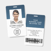 Badge Carte d'identité professionnelle avec code-barres (Avant & arrière)