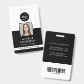 Badge Carte d'identité professionnelle avec code-barres (Avant & arrière)