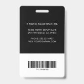Badge Carte d'identité professionnelle avec code-barres (Arrière)