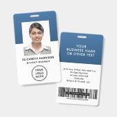 Badge Carte d'identité professionnelle avec code-barres (Avant & arrière)