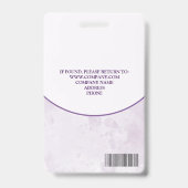 Badge Carte d'identité professionnelle avec code-barres  (Arrière)
