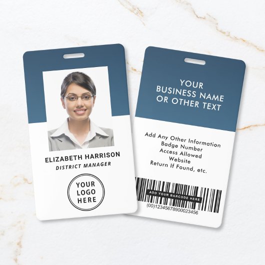 Badge Carte d'identité professionnelle avec code-barres