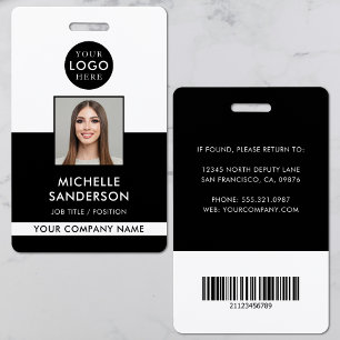 Badge Carte d'identité professionnelle avec code-barres