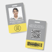 Badge Carte d'identité professionnelle avec code QR et c (Avant & arrière)