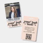 Badge Carte d'identité professionnelle avec code QR et l (Avant & arrière)