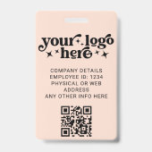 Badge Carte d'identité professionnelle avec code QR et l (Arrière)