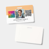 Badge Carte d'identité professionnelle avec code QR et l (Avant & arrière)