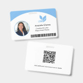 Badge Carte d'identité professionnelle avec code QR et p (Avant & arrière)