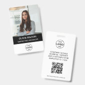 Badge Carte d'identité professionnelle avec code QR Phot (Avant & arrière)