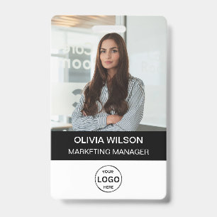 Badge Carte d'identité professionnelle avec code QR Phot