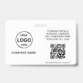 Badge Carte d'identité professionnelle avec code QR Phot (Arrière)