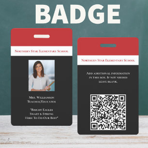 Badge Carte d'identité professionnelle avec code QR pour