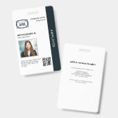 Badge Carte d'identité professionnelle avec code QR pour (Avant & arrière)