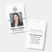 Badge Carte d'identité professionnelle avec logo (Avant & arrière)