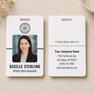 Badge Carte d'identité professionnelle avec logo