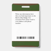 Badge Carte d'identité professionnelle avec logo (Arrière)
