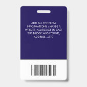 Badge Carte d'identité professionnelle avec logo de l'en (Arrière)