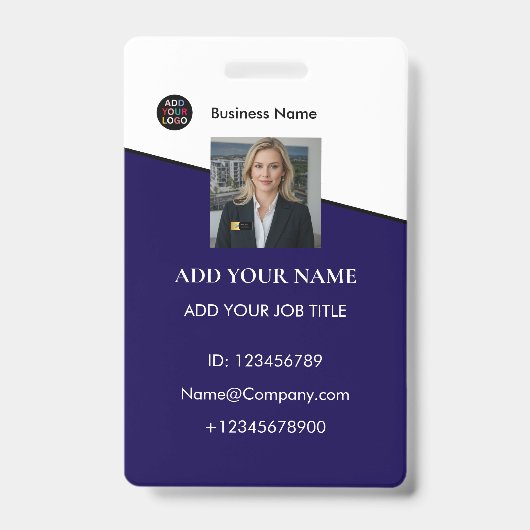 Badge Carte d'identité professionnelle avec logo de l'en (Avant)