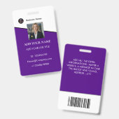 Badge Carte d'identité professionnelle avec logo de l'en (Avant & arrière)